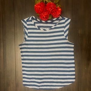 Navy & White Tank Top/Blouse